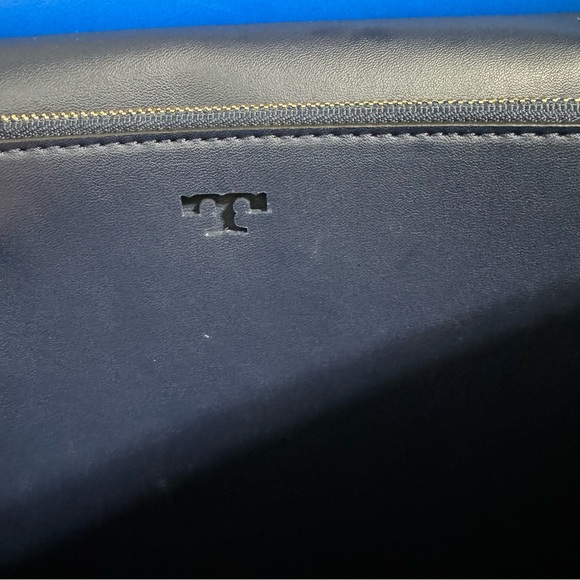 Tory Burch Blue Leather Satchel Purse Handbag & zip around wristlet READ DESCPT - Picture 16 of 16